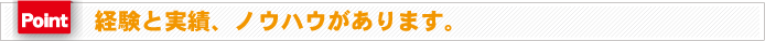 経験と実績、ノウハウがあります